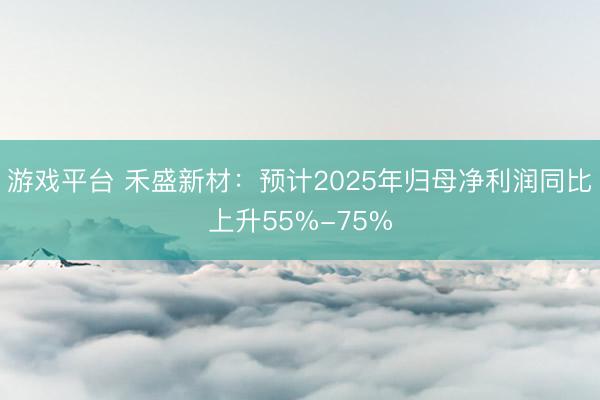 游戏平台 禾盛新材：预计2025年归母净利润同比上升55%-75%