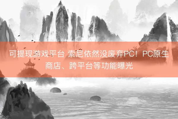 可提现游戏平台 索尼依然没废弃PC！PC原生商店、跨平台等功能曝光