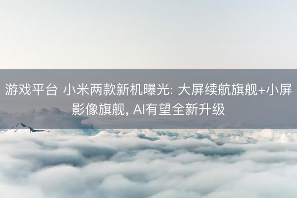 游戏平台 小米两款新机曝光: 大屏续航旗舰+小屏影像旗舰， AI有望全新升级