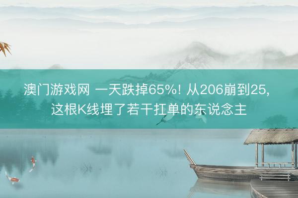 澳门游戏网 一天跌掉65%! 从206崩到25， 这根K线埋了若干扛单的东说念主